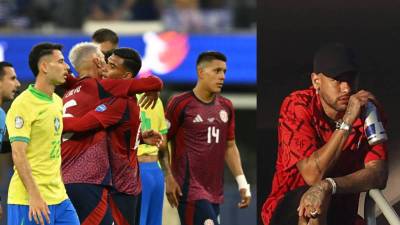 Los jugadores de Costa Rica disputaron el partido ante Brasil en el SoFi Stadium.