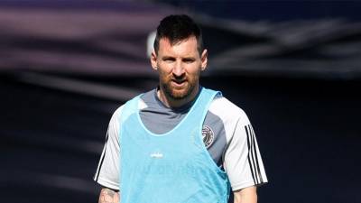 Lionel Messi en uno de los entrenamientos con el Inter Miami.