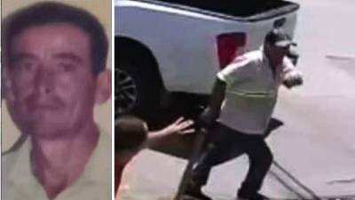 A la izquierda, fotografía en vida del comerciante santabarbarense. A la derecha, captura de pantalla del video registrado por cámaras de seguridad en la que aparece el ultimario.