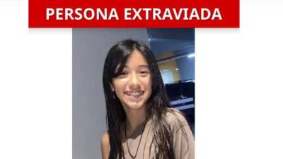 Foto de Astrid Valeria Díaz, la jovencita desaparecida desde el lunes.