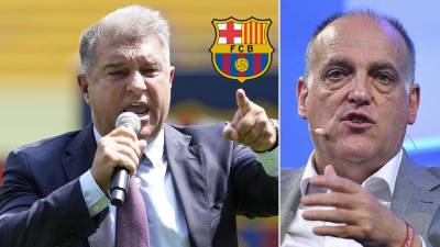 La relación entre el presidente del FC Barcelona, Joan Laporta, y el de la Liga Profesional de Fútbol de España, Javier Tebas, continúa con el resentimiento habitual.