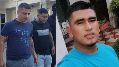 A la izquierda los dos detenidos y a la derecha Noel Gutiérrez Gutiérrez (de 20 años), quien fue ultimado el domingo en uno de los bordos de la colonia Río Blanco.