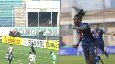 Rubilio Castillo no perdonó: Así fue su gol en el clásico Olimpia-Motagua
