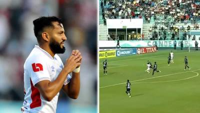 Jorge Álvarez abrió el marcador para el Olimpia contra el Motagua en el Clásico en el estadio Nacional Chelato Uclés.