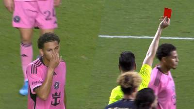 El hondureño David Ruiz fue expulsado en el partido del Inter Miami contra el Philadelphia Union en la MLS.