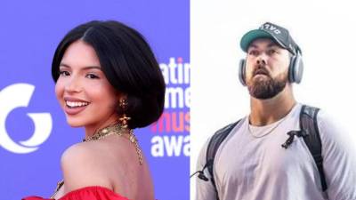 La cantante Ángela Aguilar y el jugador Josh Ball.