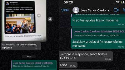 Conversión de WhatsApp publicada por el diputado de Libre Mario Portillo.