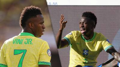Vinicius reclamó un claro penal que le cometieron ante Colombia, pero el VAR no se lo indicó al árbitro.