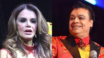 La actriz Lucía Méndez y el cantante Juan Gabriel.