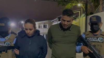 Momentos de la captura de Manuel Antonio Castro Andrade, alias “El Chino” y su pareja Ruth Yolani Barahona Zaldívar.