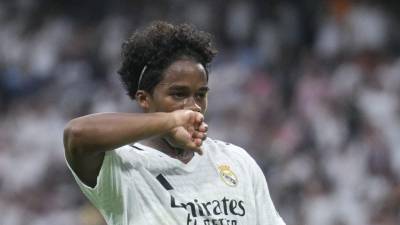 Endrick celebrando su gol marcado en el Real Madrid vs Valladolid.