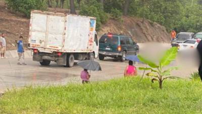 Vista de la escena del crimen en Siguatepeque.