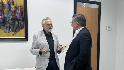 Reunión entre Salvador Moncada, embajador designado por el Gobierno de Honduras en China, y el presidente del Cohep, Mateo Yibrín.