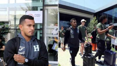 Edwin Rodríguez a su regreso con la Selección de Honduras al aeropuerto Palmerola.