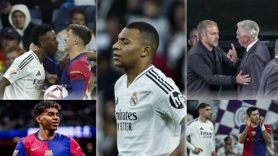 Las imágenes más llamativas que dejó el Clásico español que ganó el Barcelona por goleada 0-4 al Real Madrid en la jornada 11 de la Liga Española 2024-2025, en el estadio Santiago Bernabéu.