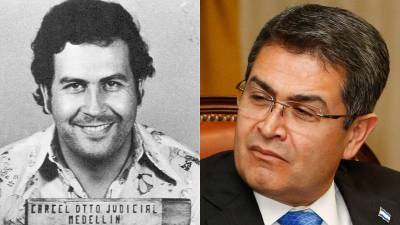 Escobar, que tuvo nexos con capos hondureños en los años 80, y Juan Orlando Hernández, exmandatario hondureño que enfrenta cargos por narcotráfico en Estados Unidos.