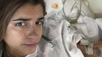 Mar de Regil en el hospital.