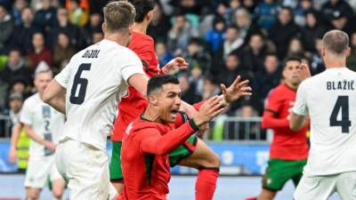Cristiano Ronaldo se fue en blanco en la derrota de Portugal ante Eslovenia.