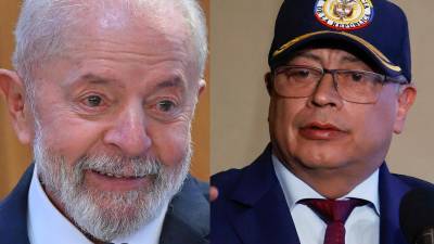 Fotografías de los presidentes de Brasil, Luis Inácio Lula da Silva (d) y el de Colombia Gustavo Petro. EFE