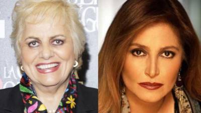 La productora de teatro Tina Galindo y la cantante Daniela Romo.