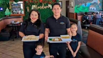 Sara, su esposo Maynor y sus hijos Nathalie y Nathan Sandoval Mena se han ganado el respeto y cariño de los hondureños en Los Ángeles.