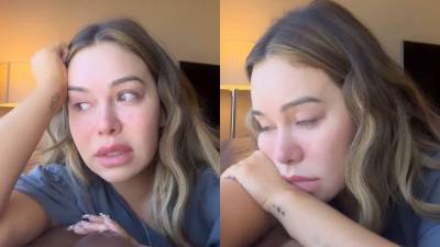 La cantante Chiquis Rivera al momento de dar la noticia.