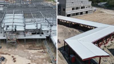 La suspensión de las obras de tres hospitales públicos abrió una nueva etapa en la investigación: ahora la atención se concentra en los contratos, los montos y las razones que llevaron a frenar la ejecución de los proyectos de Santa Bárbara, Ocotepeque y Salamá, Olancho. En la foto, cómo lucían los hospitales de Santa Bárbara y Ocotepeque en noviembre de 2025. El más avanzado es el de Ocotepeque.