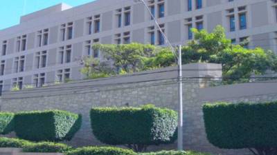 Vista de las instalaciones de la Embajada de Estados Unidos en Tegucigalpa, Honduras.