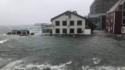 Fuertes inundaciones se registraron este fin de semana en las zonas costeras de Canadá derivadas del huracán Dorian./Twitter.