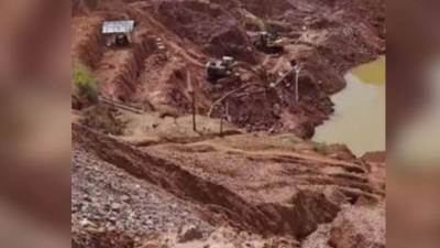 Vista de las mina colapsada en Venezuela.