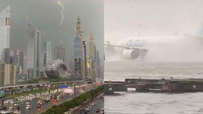 Unas fuertes lluvias afectaron este martes al funcionamiento de los aeropuertos de Dubái, que interrumpieron temporalmente sus operaciones por la inundación de las pistas, así como de las carreteras de acceso.