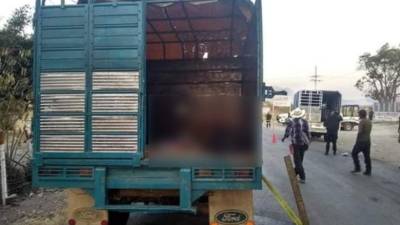 Los cuerpos de los migrantes quedaron en un camión donde se trasladaban decenas de personas hacia EEUU./Twitter.