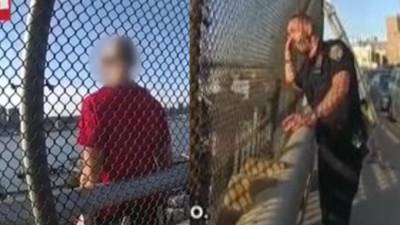 Un policía de Nueva York evitó una tragedia al convencer a un hombre de no lanzarse de un puente en la Gran Manzana. El policía suplicó con lágrimas al hombre para que se detuviera de cometer la locura.
