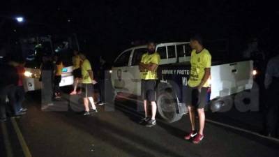 Los jugadores del Real España se quedaron atrapados en las tomas de carreteras.