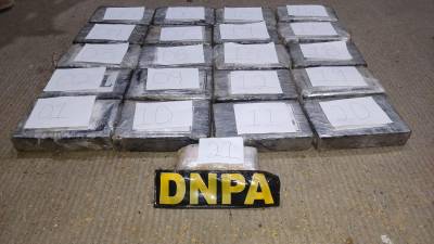 Paquetes de droga decomisados por la Policía en Bonito Oriental, Colón.