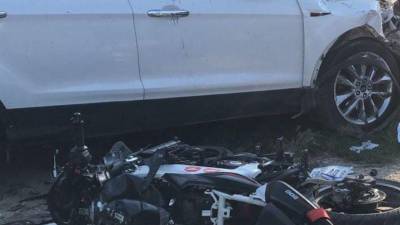 Vista del accidente de tránsito en la antigua carretera CA-5 en Potrerillos, Cortés.
