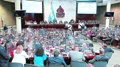 Diputados hondureños en el Congreso Nacional.