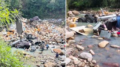Camión cae a quebrada en Morocelí y conductor panameño muere