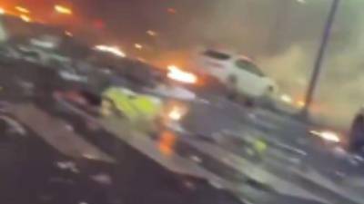 Captura de pantalla del accidente aéreo.