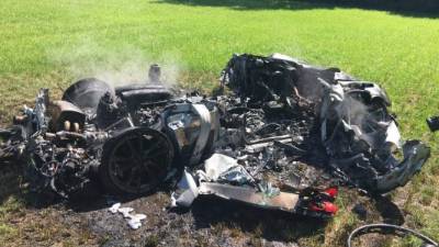 Así quedó el Ferrari 430 Scuderia luego de que se incendiara.