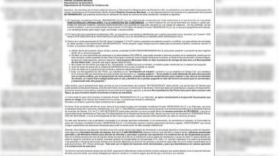 Solicitud a la Corporación Municipal de San Pedro Sula para detener el proyecto MH RESIDENCES.