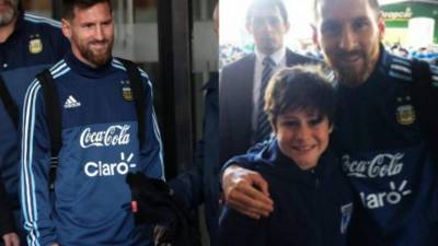El pequeño Luciano finalmente logró su cometido de tamarse la foto con el crask del barcelona y de la Selección de Argentina.