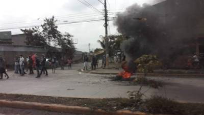 Momento en el que se iniciaban las protestas en San Pedro Sula.
