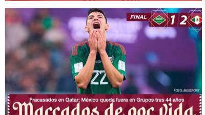 Mediotiempo habla de “Marcados de por vida”. Tenían 44 años de no quedar fuera de octavos de final de un Mundial.