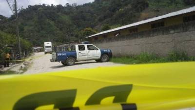 Lugar donde se cometió el crimen en el municipio de Choloma, al norte de Honduras.