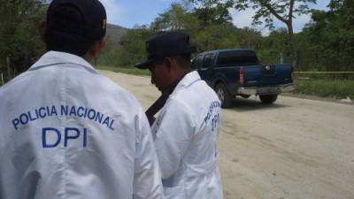 Escena del crimen en San Pedro Sula. Un joven fue ejecutado.