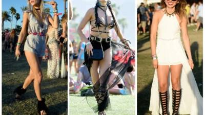 Gafas de sol circulares, gladiadoras, vestidos con capas y pañuelos en el cuello.