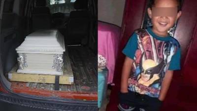 El cadáver del niño Orbin Ruiz Castro fue trasladado ayer al municipio de Morazán, Yoro.