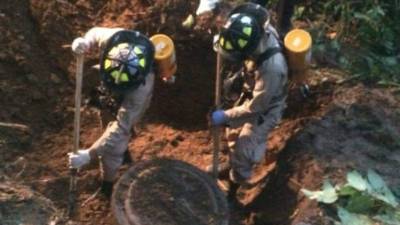 El barril estaba lleno de ácido y los restos se encontraban en estado de descomposición.