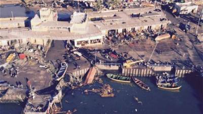 La costa del Pacífico chileno quedó destruida debido a los movimientos telúricos.
